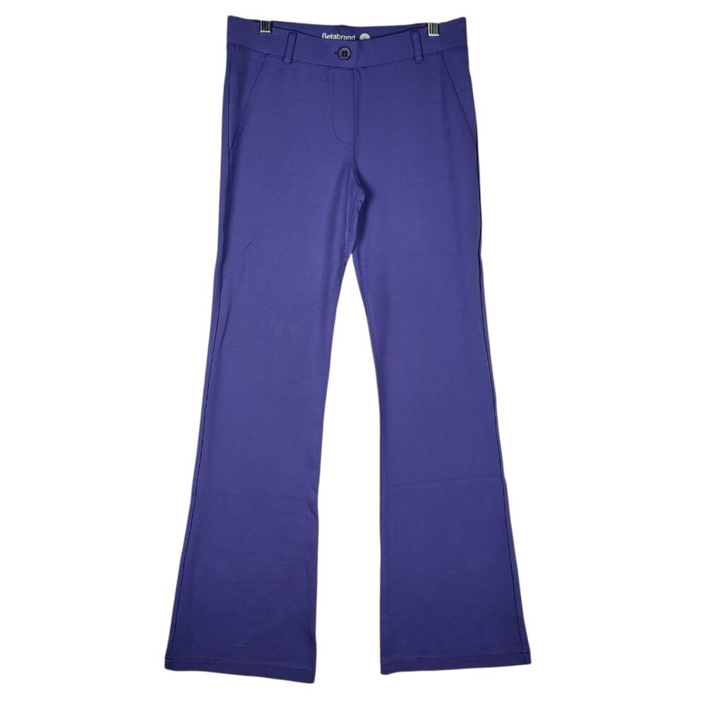 Betabrand Women's Boot Cut Flare Pants in Purple